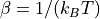 \beta = 1 / (k_B T)