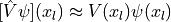 [\hat V \psi](x_l) \approx V(x_l) \psi(x_l)